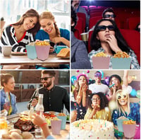 FINEASY 22 db Popcorn Tasak Szett Rózsaszín Kék Parti Cukorkás Tálca Filmest Születésnap 7
