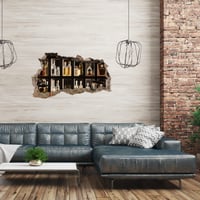 Autocolant de perete 3D Finest Folia, peisaj urban, aventură, decor perete autoadeziv, 60x100 cm, pentru dormitor și sufragerie (WL62 Bar) 2