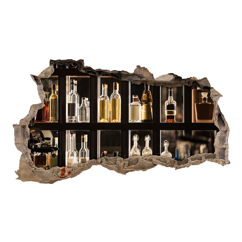 Autocolant de perete 3D Finest Folia, peisaj urban, aventură, decor perete autoadeziv, 60x100 cm, pentru dormitor și sufragerie (WL62 Bar)
