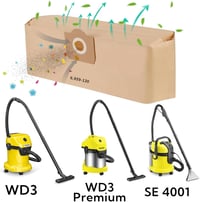 FINEVERNEK WD3 porszívó szűrőzsák 5db Kärcher 6.959-130.0 kompatibilis 2
