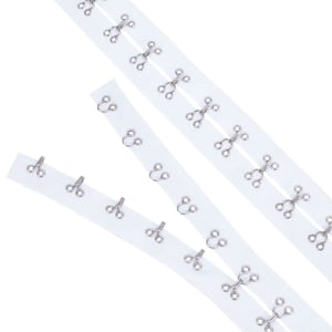 FINGERINSPIRE Bandă de bumbac cu cârlige și ochiuri, 2,8 m x 4 cm, cu margine albă și spațiere de 3 cm, pentru croitorie și accesorii DIY