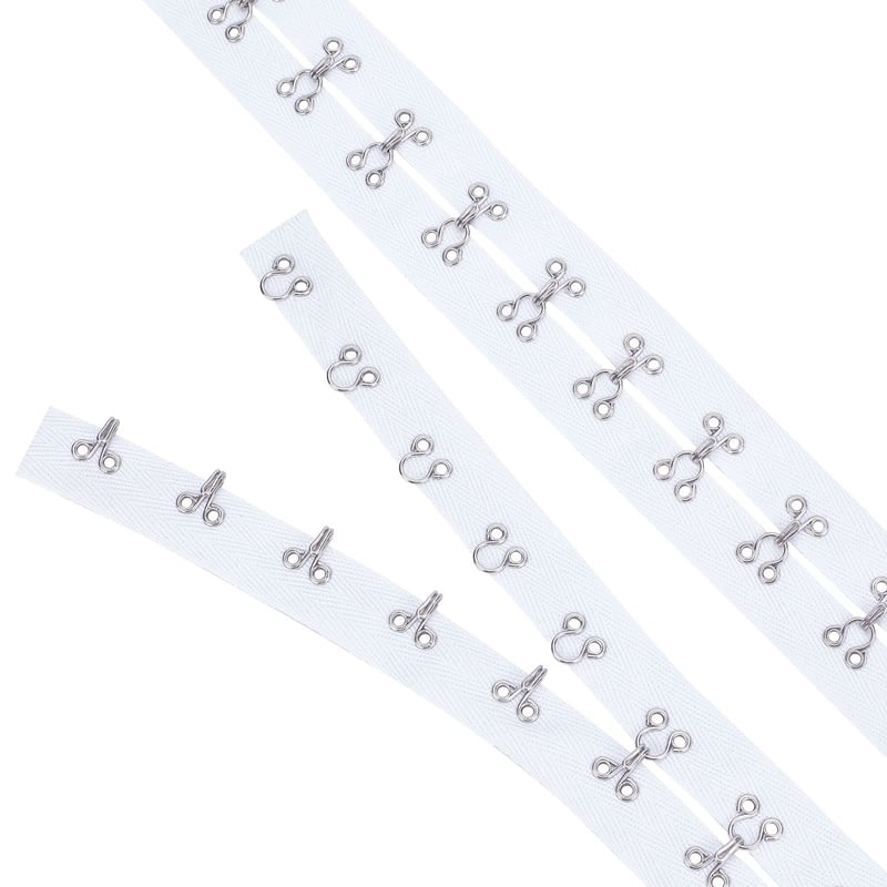 FINGERINSPIRE Bandă de bumbac cu cârlige și ochiuri, 2,8 m x 4 cm, cu margine albă și spațiere de 3 cm, pentru croitorie și accesorii DIY
