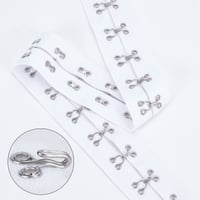 FINGERINSPIRE Bandă de bumbac cu cârlige și ochiuri, 2,8 m x 4 cm, cu margine albă și spațiere de 3 cm, pentru croitorie și accesorii DIY 4