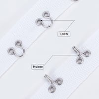 FINGERINSPIRE Bandă de bumbac cu cârlige și ochiuri, 2,8 m x 4 cm, cu margine albă și spațiere de 3 cm, pentru croitorie și accesorii DIY 5