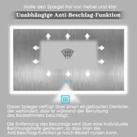 Finmrys 80x60 cm LED fürdőszobai tükör érintésvezérléssel, páramentesítéssel 4