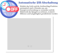 Finmrys 80x60 cm LED fürdőszobai tükör érintésvezérléssel, páramentesítéssel 6