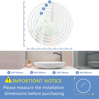 Finmrys Kerek Fürdőszobai Tükör 60 cm - LED Világítással, Érintőkapcsolóval, Páramentesítő Funkcióval, 3 Színhőmérséklettel, Fényerőszabályzóval 7