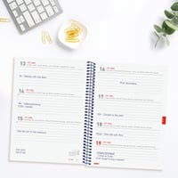 Agendă săptămânală cu spirală Finocam, 18 luni, iulie 2026 - decembrie 2027, albastră 4