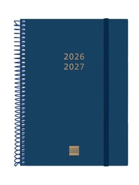Agendă săptămânală cu spirală Finocam, 18 luni, iulie 2026 - decembrie 2027, albastră 1