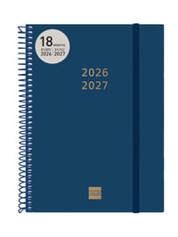 Agendă săptămânală cu spirală Finocam, 18 luni, iulie 2026 - decembrie 2027, albastră 2