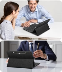 Obal Fintie Folio pre Microsoft Surface Pro 12 palcov, model 2025 - ochranné puzdro v čiernej farbe 9