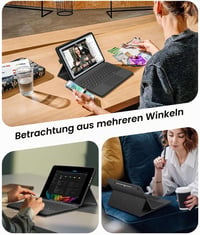 Obal Fintie Folio pre Microsoft Surface Pro 12 palcov, model 2025 - ochranné puzdro v čiernej farbe 4