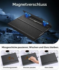 Obal Fintie Folio pre Microsoft Surface Pro 12 palcov, model 2025 - ochranné puzdro v čiernej farbe 7