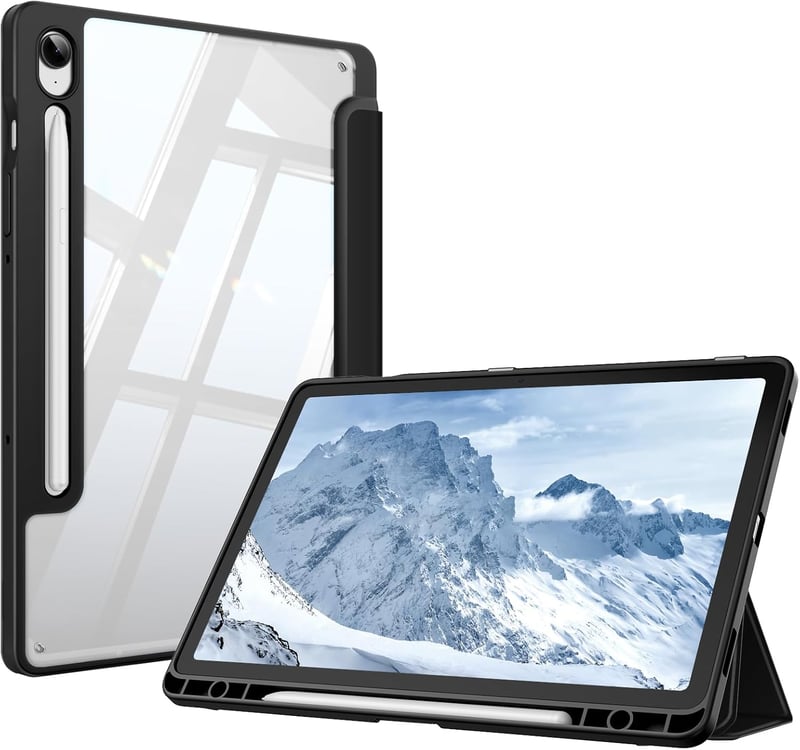 Fintie hibrid tok Samsung Galaxy Tab S10 Lite/S9 FE 10.9" és S9 11" - ütésálló védelem, toll tartó, fekete - black