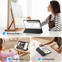 Fintie hibrid tok Samsung Galaxy Tab S10 Lite/S9 FE 10.9" és S9 11" - ütésálló védelem, toll tartó, fekete - black 4