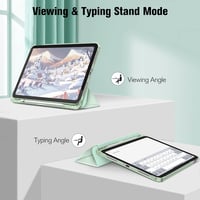 FINTIE iPad 10. generáció 2022 tok 25 cm zöld tolltartós ultravékony könnyű védőtok átlátszó hátfallal automata alvás ébresztés 3