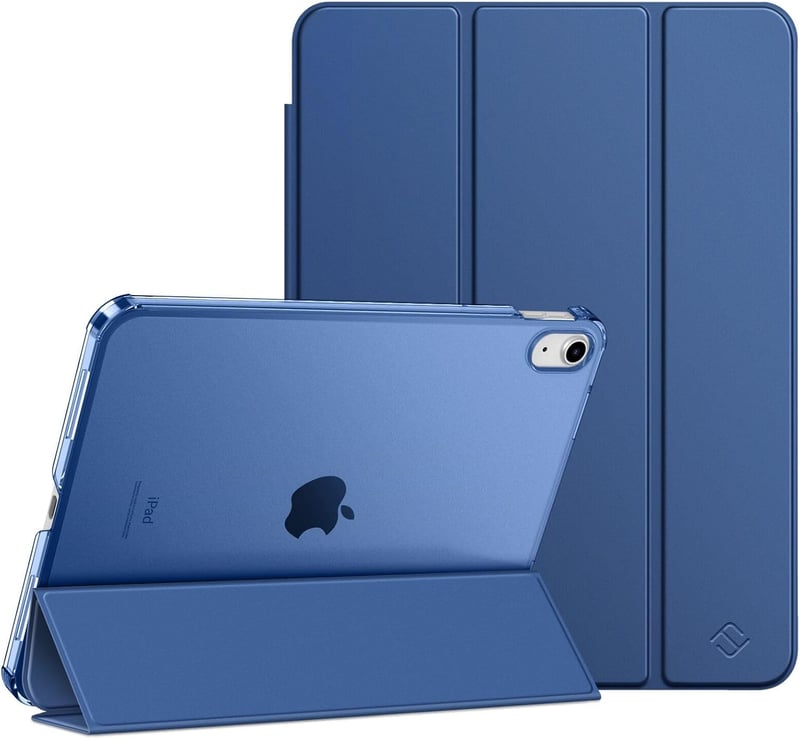 Fintie iPad 11. gen. 2025 / iPad 10. gen. 2022 ultravékony tok átlátszó hátlappal - Navy