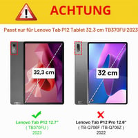 Fintie puzdro pre Lenovo Tab P12 12.7" (TB370FU) 2023 s držiakom na pero, kvet ibišteka, ultratenký flipový ochranný kryt, automatické uspanie/prebudenie, funkcia stojana 2