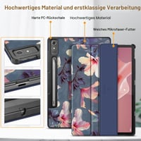 Fintie puzdro pre Lenovo Tab P12 12.7" (TB370FU) 2023 s držiakom na pero, kvet ibišteka, ultratenký flipový ochranný kryt, automatické uspanie/prebudenie, funkcia stojana 7