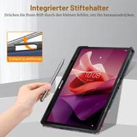Fintie puzdro pre Lenovo Tab P12 12.7" (TB370FU) 2023 s držiakom na pero, kvet ibišteka, ultratenký flipový ochranný kryt, automatické uspanie/prebudenie, funkcia stojana 5