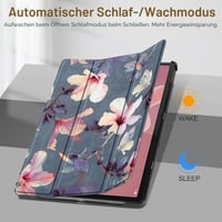 Fintie puzdro pre Lenovo Tab P12 12.7" (TB370FU) 2023 s držiakom na pero, kvet ibišteka, ultratenký flipový ochranný kryt, automatické uspanie/prebudenie, funkcia stojana 4
