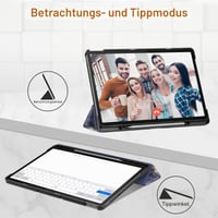 Fintie puzdro pre Lenovo Tab P12 12.7" (TB370FU) 2023 s držiakom na pero, kvet ibišteka, ultratenký flipový ochranný kryt, automatické uspanie/prebudenie, funkcia stojana 6
