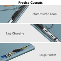 Husă Fintie pentru Microsoft Surface Pro 12 inchi (2025) - Albastru, husă de protecție tip portofoliu pentru afaceri, unghiuri de vizualizare multiple, suport pentru stilou, compatibilă cu tastatura Type Cover 5