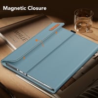 Husă Fintie pentru Microsoft Surface Pro 12 inchi (2025) - Albastru, husă de protecție tip portofoliu pentru afaceri, unghiuri de vizualizare multiple, suport pentru stilou, compatibilă cu tastatura Type Cover 8