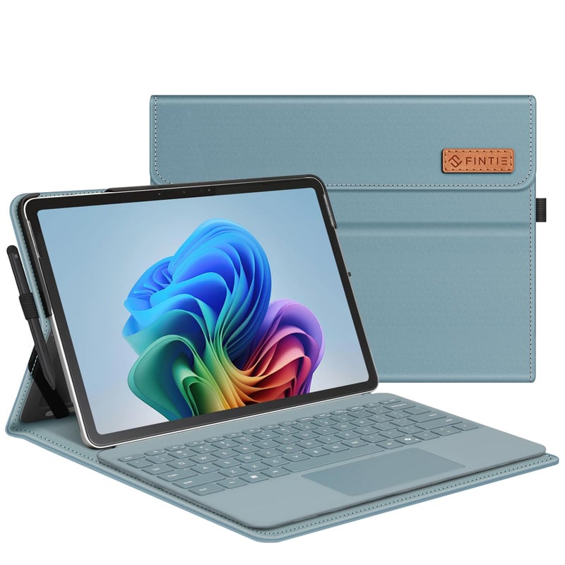 Husă Fintie pentru Microsoft Surface Pro 12 inchi (2025) - Albastru, husă de protecție tip portofoliu pentru afaceri, unghiuri de vizualizare multiple, suport pentru stilou, compatibilă cu tastatura Type Cover