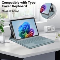 Husă Fintie pentru Microsoft Surface Pro 12 inchi (2025) - Albastru, husă de protecție tip portofoliu pentru afaceri, unghiuri de vizualizare multiple, suport pentru stilou, compatibilă cu tastatura Type Cover 3