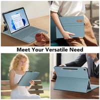 Husă Fintie pentru Microsoft Surface Pro 12 inchi (2025) - Albastru, husă de protecție tip portofoliu pentru afaceri, unghiuri de vizualizare multiple, suport pentru stilou, compatibilă cu tastatura Type Cover 6