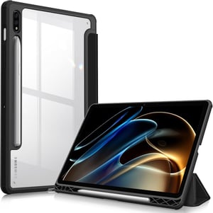 Hybridné puzdro Fintie pre Samsung Galaxy Tab S7 11" s priehľadným zadným krytom – čierne