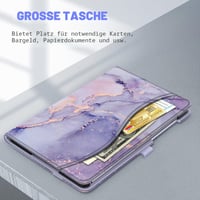 Husă Fintie pentru Samsung Galaxy Tab S8 / Tab S7 11", cu buzunare, funcție auto sleep/wake - marmură mov 6
