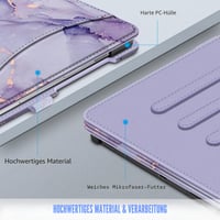 Husă Fintie pentru Samsung Galaxy Tab S8 / Tab S7 11", cu buzunare, funcție auto sleep/wake - marmură mov 8