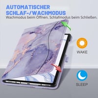 Husă Fintie pentru Samsung Galaxy Tab S8 / Tab S7 11", cu buzunare, funcție auto sleep/wake - marmură mov 5
