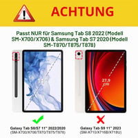 Husă Fintie pentru Samsung Galaxy Tab S8 / Tab S7 11", cu buzunare, funcție auto sleep/wake - marmură mov 2