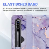 Husă Fintie pentru Samsung Galaxy Tab S8 / Tab S7 11", cu buzunare, funcție auto sleep/wake - marmură mov 7