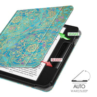 Husă Fintie pentru Kobo Libra H2O și Tolino Vision 5 2019 E-reader - cu Suport, Compartiment pentru Carduri, Curea de mână și Funcție Auto Sleep/Wake, Jad 5
