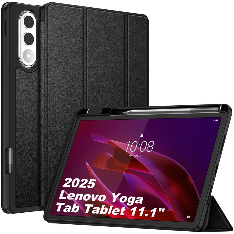 Puzdro Fintie pre tablet Lenovo Yoga 11,1" 2025 (TB710FU) – ultratenký ochranný kryt z TPU s držiakom na pero, čierny