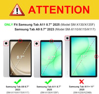 Fintie Samsung Galaxy Tab A11 / Tab A9 8,7" tok ultravékony, átlátszó hátlappal - csillámos kék 2