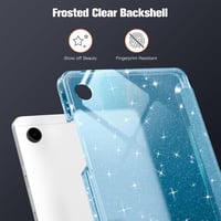 Fintie Samsung Galaxy Tab A11 / Tab A9 8,7" tok ultravékony, átlátszó hátlappal - csillámos kék 6