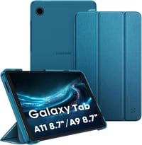 Fintie Samsung Galaxy Tab A11 8.7 (2025) / Tab A9 8.7 vékony védőtok, átlátszó hátlap - páva kék 1