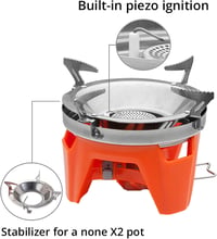 Fire-Maple X2 Hordozható Kemping Gázfőző - Piezo Gyújtású Túra Főzőrendszer 2200W, Rozsdamentes Acél, Narancssárga

AI: I've created a conci 5