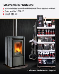 FIREFIX 2059 Šamotno ljepilo 620 g za kamin - Ljepilo otporno na toplinu do 1000 °C - Za pričvršćivanje šamotnih opeka i fragmenata, prozirno 3