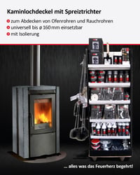 FIREFIX 2097/1 Poklopac za dimovodni otvor s konusom za širenje i izolacijom, podesiv do promjera 160 mm, srebrni 3
