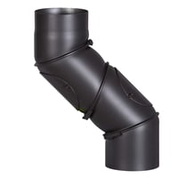 Cot universal pentru burlan FIREFIX R150/UB, diametru 150 mm, oțel 2 mm, Senotherm negru, reglabil 0-90 grade, cu două ușițe de curățare, pentru sobe și șeminee 1
