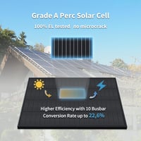 FIREFLY ENERGY 200W Monokristályos Napelem Fekete Motorhome Balkon Kert Hajó 2