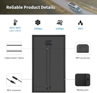 FIREFLY ENERGY 200W Monokristályos Napelem Fekete Motorhome Balkon Kert Hajó 5