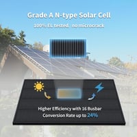 FIREFLY ENERGY 240W Monokristályos Napelem Panel Fekete Kivitelben - Erkélyre, Kertbe, Lakóautóra, Hajóra - TOPCon-N Technológia, IP65 Védel 2