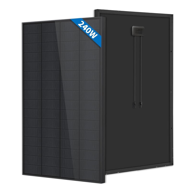 FIREFLY ENERGY 240W Monokristályos Napelem Panel Fekete Kivitelben - Erkélyre, Kertbe, Lakóautóra, Hajóra - TOPCon-N Technológia, IP65 Védel